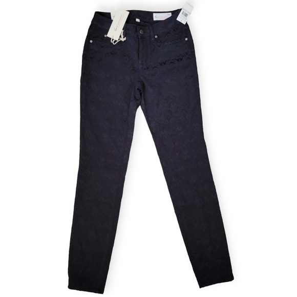 Two by Vince Camuto Blue Nordic Pattern Low Rise Skinny Pants Women Sz 25/0 - Picture 1 of 9